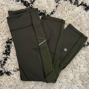 LuLuLemon Dark Olive Green High Rise Leggings
